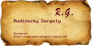 Rudinszky Gergely névjegykártya